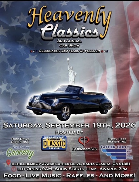 Heavenly Classics Car Show flyer September 2026
